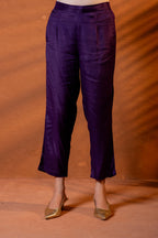 Juniper Purple Manmade Fiber Flared Kurta Pant And Dupatta Set With Zari, Mirror, Thread & Sequin Work | Grocsy