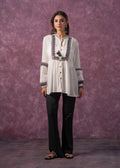 Juniper Women'S White Embroidered Viscose Tunic With Thread Work, Buttons & Tassels | Grocsy