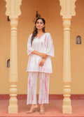 Juniper Pink Tie-Dye Printed Cotton Kurta-Pant Co-Ord Set | Grocsy