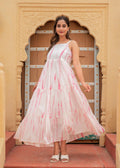 Juniper Women'S Pink & White Tie-Dye Tiered Cotton Long Dress | Grocsy