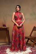 Juniper Women'S Red Ethnic Motifs Co-Ord Set With Turtle Neck Top & Flared Skirt | Grocsy