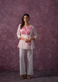 Juniper Women'S Pink Cotton Tunic With Thread & Mirror Work | Grocsy