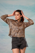 Juniper Lamora Leopard Print Button-Down Shirt | Grocsy