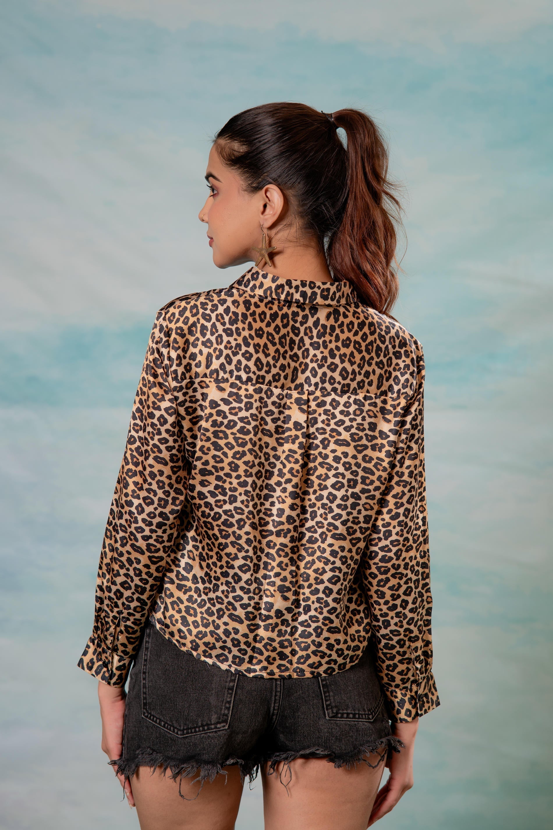 Juniper Lamora Leopard Print Button-Down Shirt | Grocsy