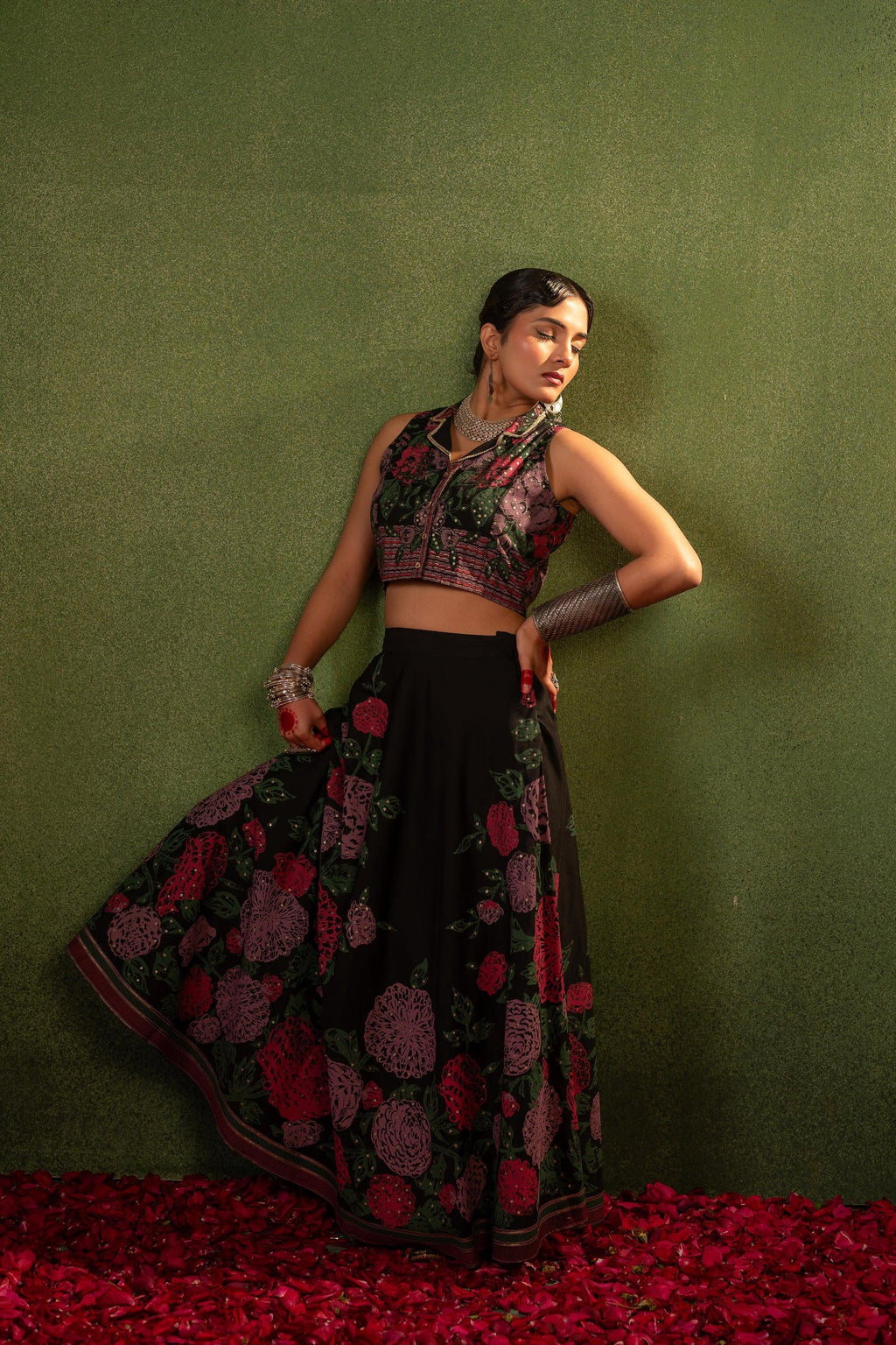 Juniper Contemporary Printed Top Skirt Set | Grocsy