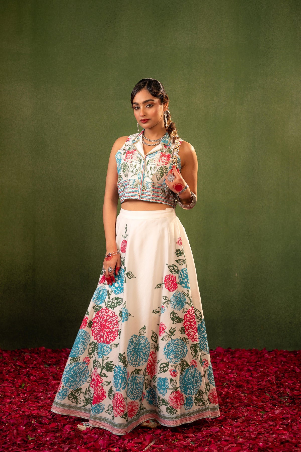 Juniper Contemporary Printed Top Skirt Set | Grocsy
