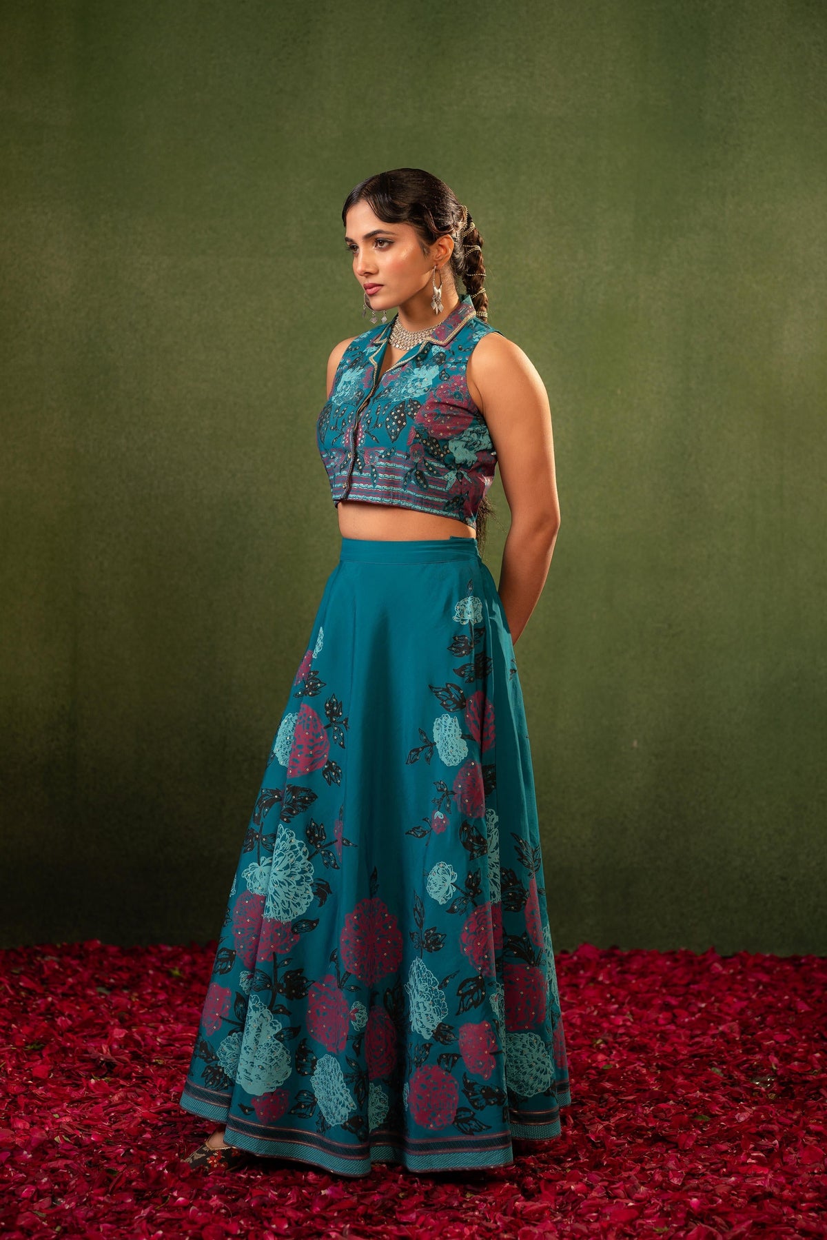 Juniper Contemporary Printed Top Skirt Set | Grocsy