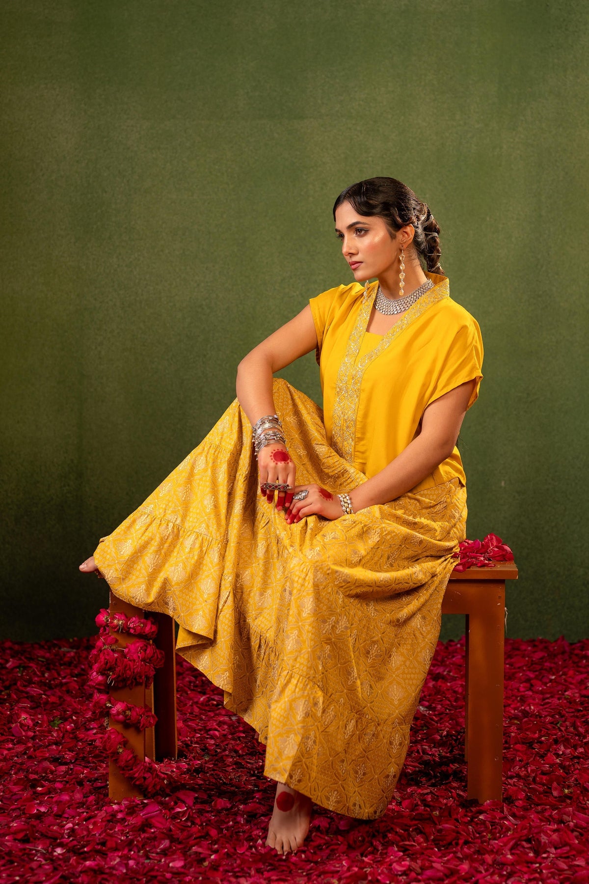 Juniper Virasat Printed Skirt Set | Grocsy