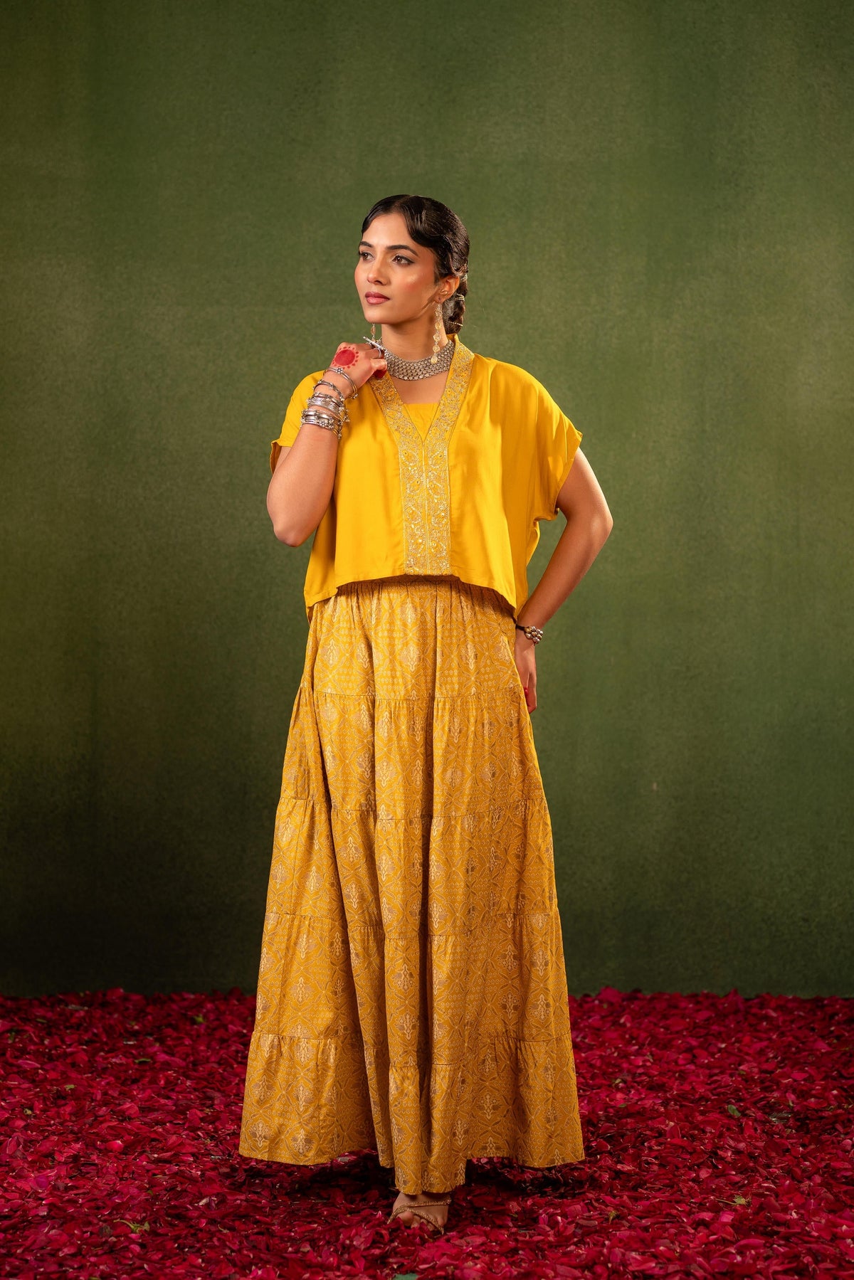 Juniper Virasat Printed Skirt Set | Grocsy