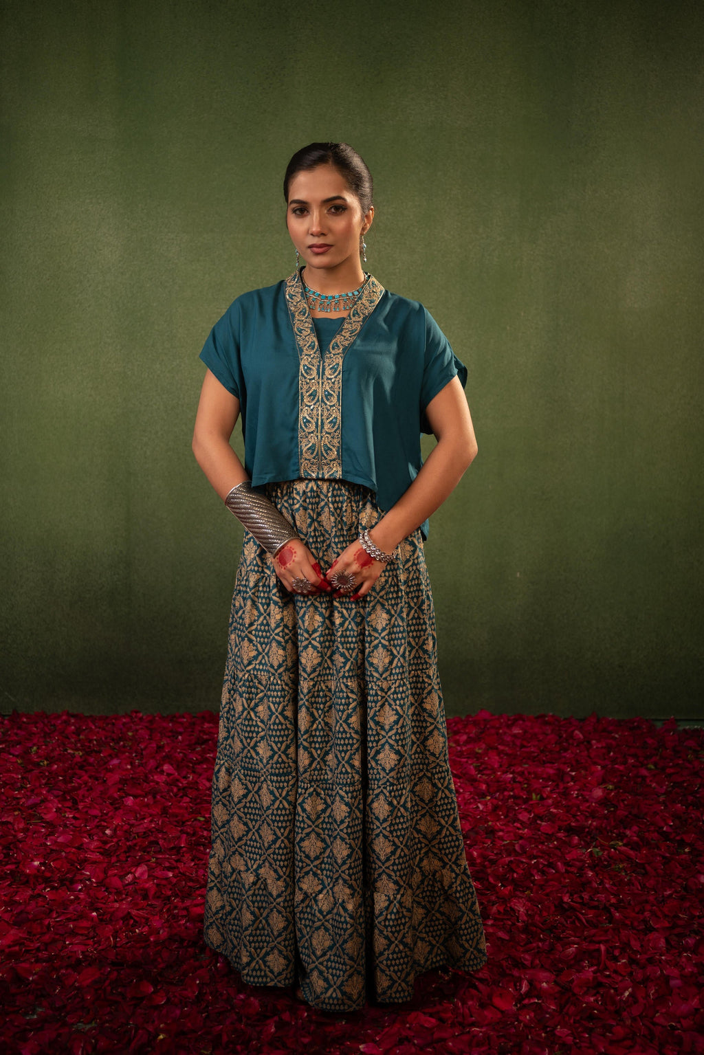 Juniper Virasat Printed Skirt Set | Grocsy
