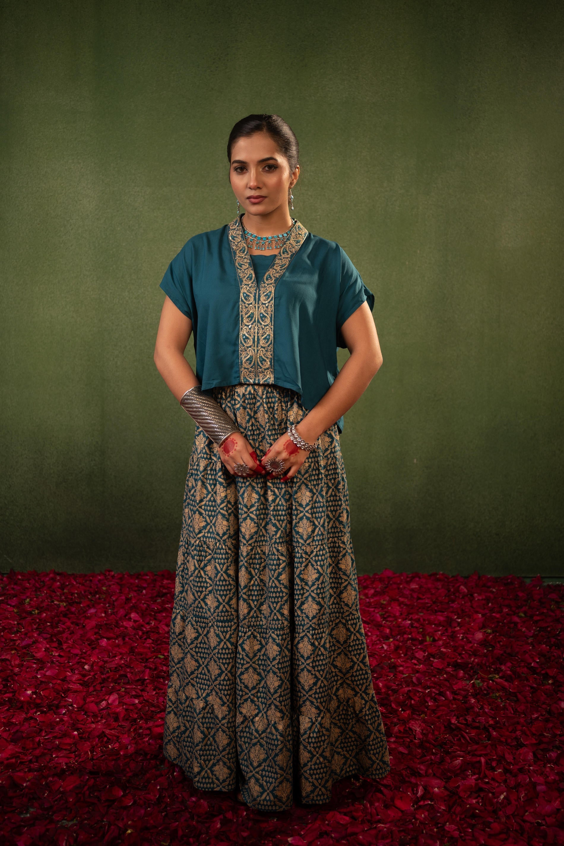 Juniper Virasat Printed Skirt Set | Grocsy