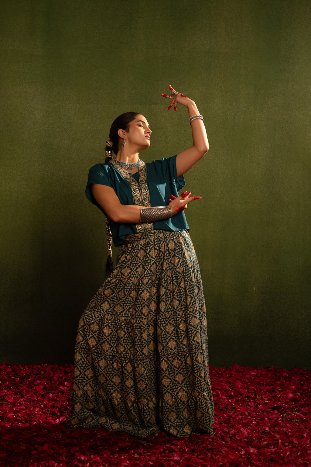Juniper Virasat Printed Skirt Set | Grocsy