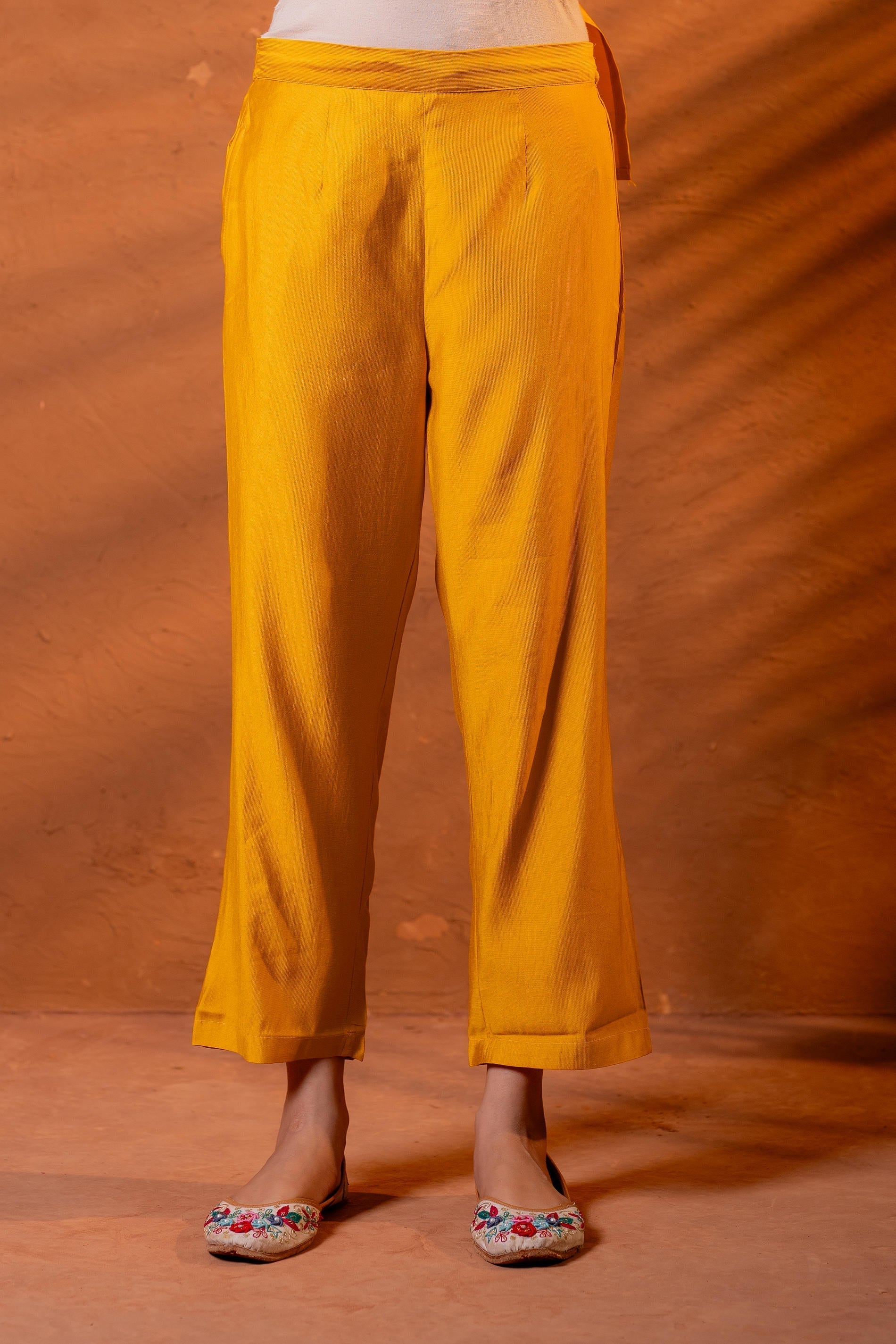 Juniper Mustard, Zari Embroidered Straight Kurta Set With Abstract Printed Dupatta | Grocsy