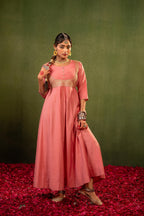 Juniper Gulnaar Riwaayat Pink Anarkali Dress | Grocsy