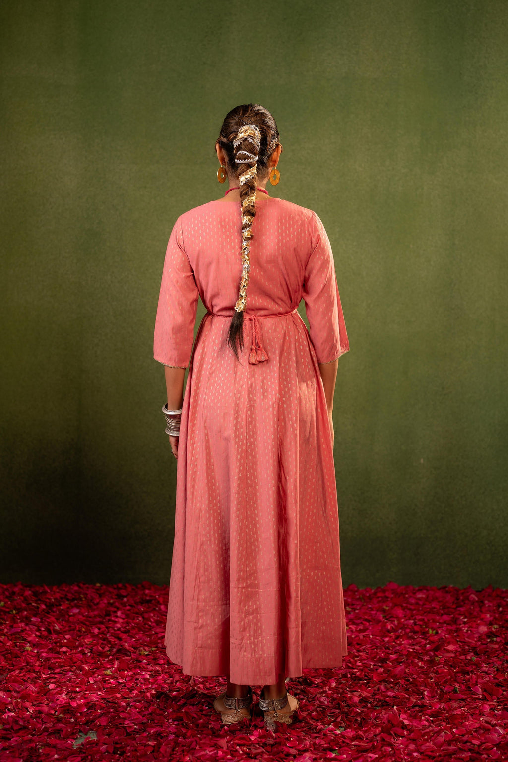 Juniper Gulnaar Riwaayat Pink Anarkali Dress | Grocsy