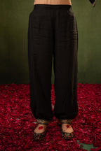 Juniper Black Heritage Embroidered Kurta Set | Grocsy