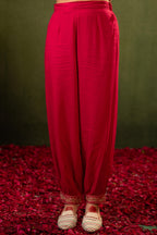 Juniper Laal Gulnaar Heritage Embroidered Kurta Set | Grocsy