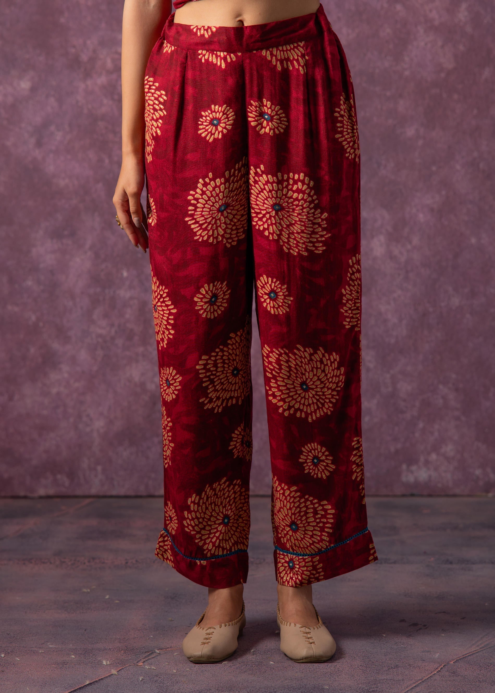 Juniper Women's Fuchsia Floral Printed Kurta With Pant Set | Grocsy