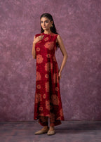 Juniper Women's Fuchsia Floral Printed Kurta With Pant Set | Grocsy
