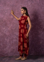 Juniper Women's Fuchsia Floral Printed Kurta With Pant Set | Grocsy
