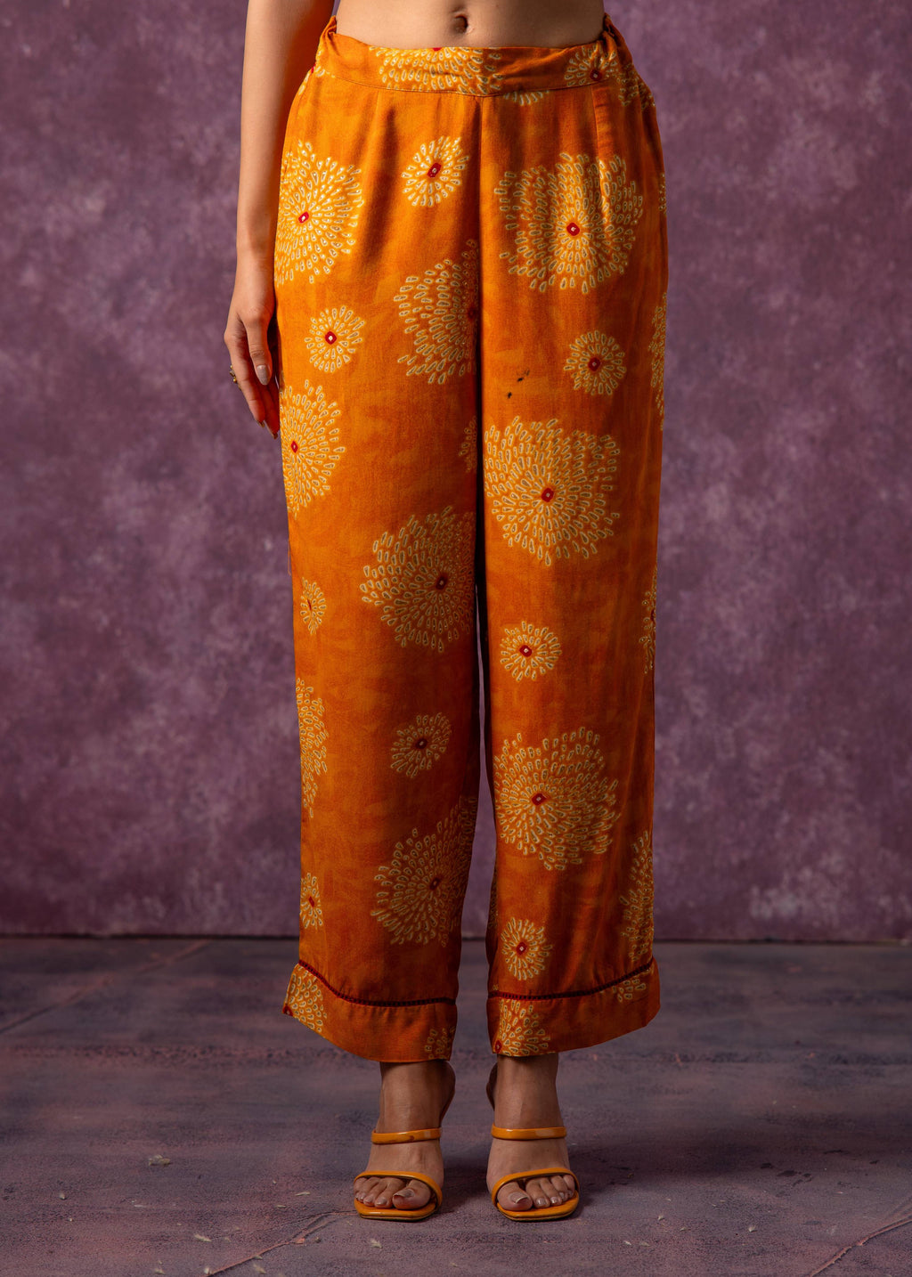 Juniper Women'S Mustard Floral Printed Kurta With Pant Set | Grocsy