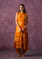 Juniper Women'S Mustard Floral Printed Kurta With Pant Set | Grocsy