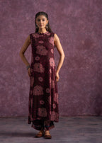 Juniper Women'S Purple Floral Printed Kurta With Pant Set | Grocsy