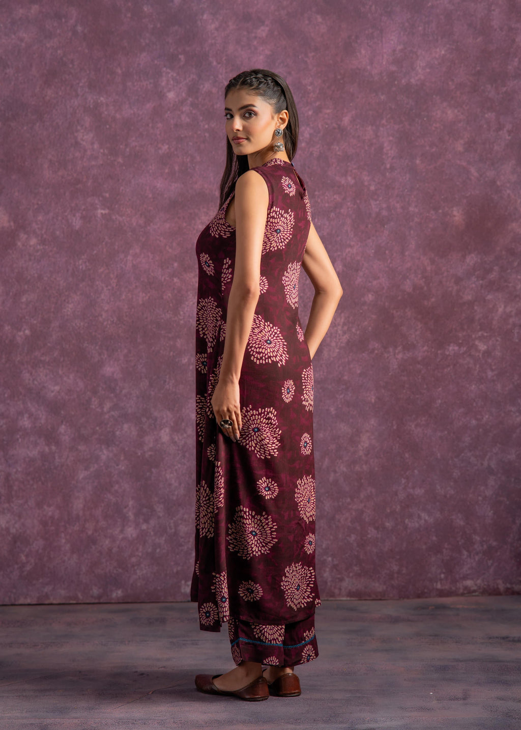 Juniper Women'S Purple Floral Printed Kurta With Pant Set | Grocsy