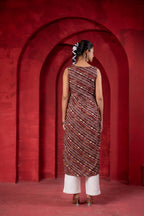 Juniper Women'S Pink Ethnic Motif Printed Sleeveless Kurta | Grocsy