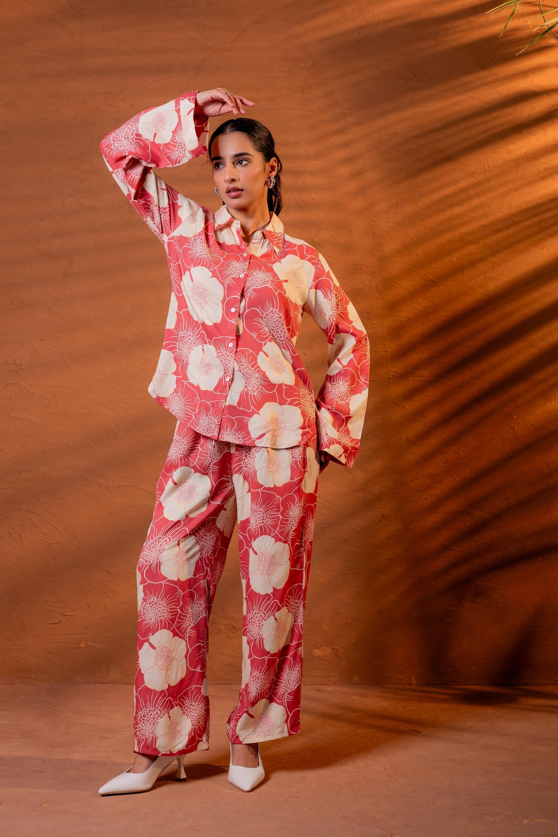Juniper Women Relaxed Fit Floral Printed Co-Ord Set | Grocsy