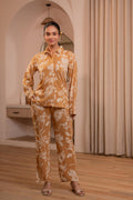 Juniper Mustard Floral Printed Co-Ord Set With Button Details | Grocsy