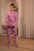 Juniper Purple Floral Printed Co-Ord Set With Button Details | Grocsy