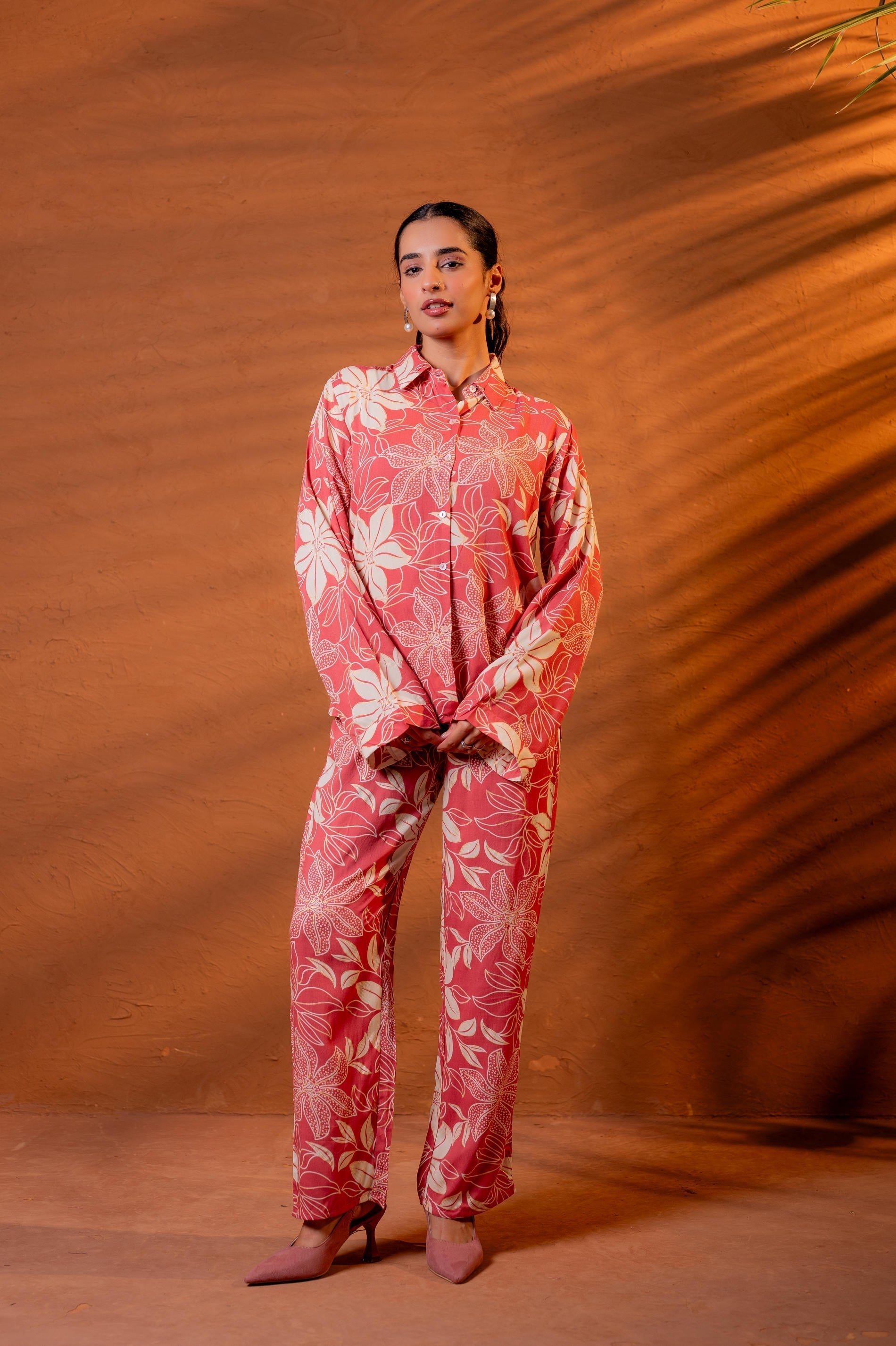 Juniper Women Relaxed Fit Floral Printed Co-Ord Set | Grocsy