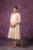 Juniper Ivory Noor A-Line Kurta | Grocsy