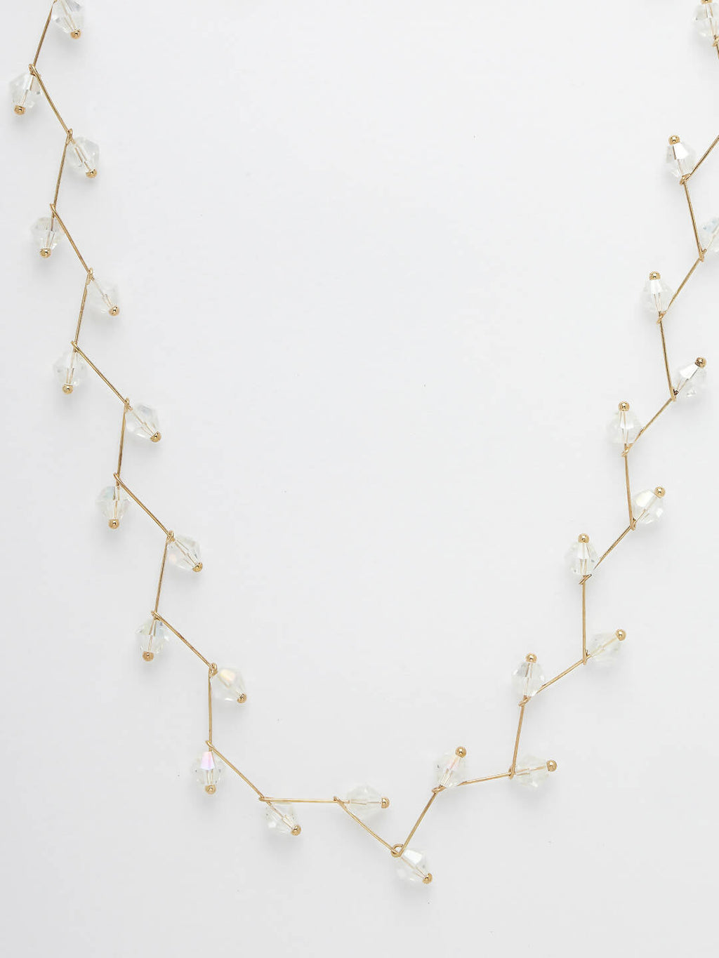 NVR Women's Gold-Polished Chain Transparent Beads Necklace | Grocsy