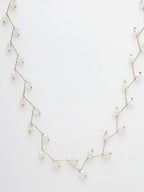 NVR Women's Gold-Polished Chain Transparent Beads Necklace | Grocsy
