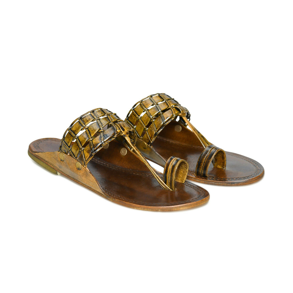 Stepsoft Men’S Brown Kolhapuri Slippers – Traditional Leather Party Footwear | Grocsy