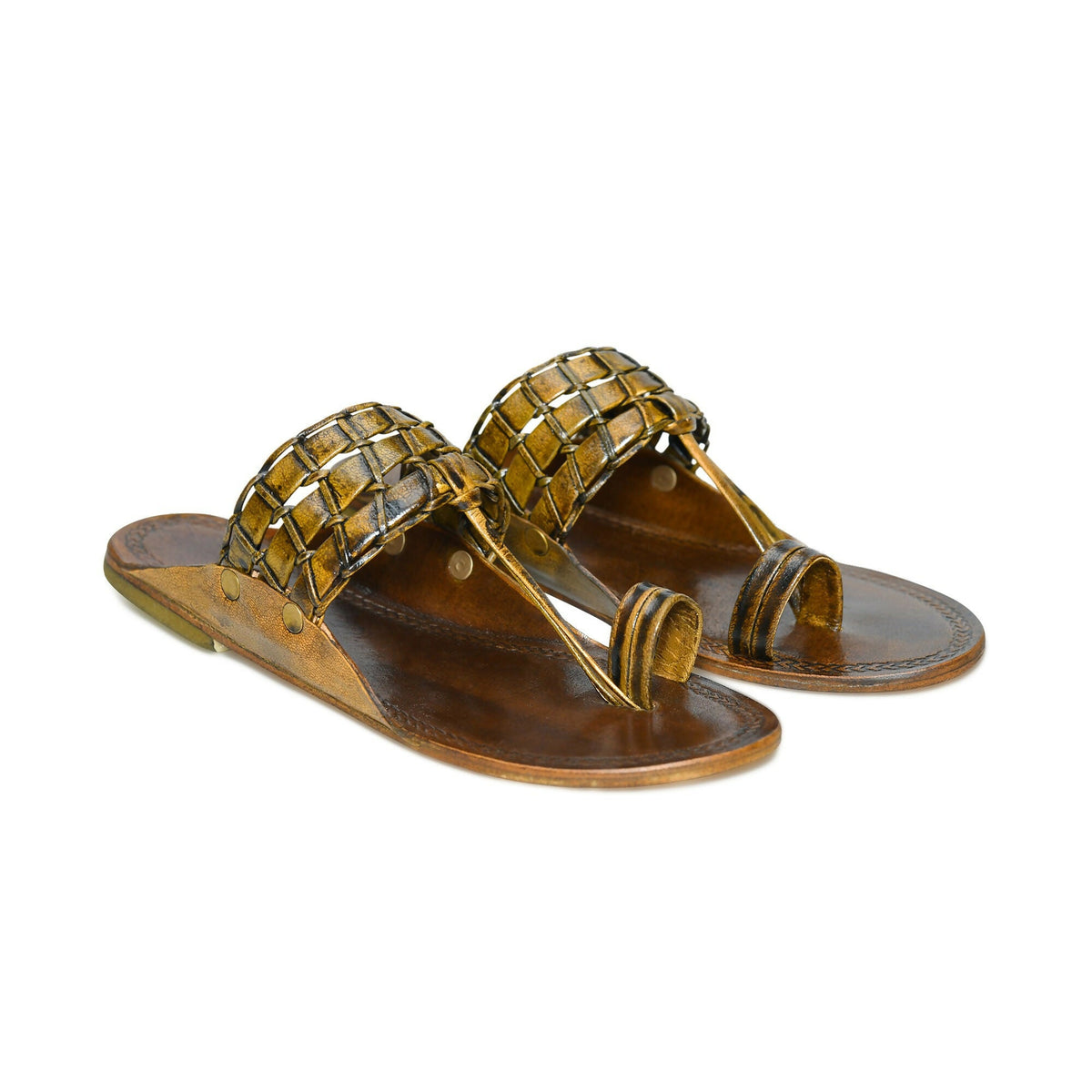 Stepsoft Men’S Brown Kolhapuri Slippers – Traditional Leather Party Footwear | Grocsy