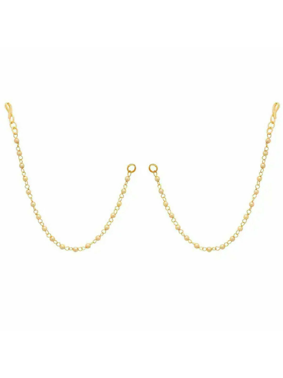 NVR Pearl Studded Classic Gold-Polished 1 Line Ear Chain Ear Cuff | Grocsy