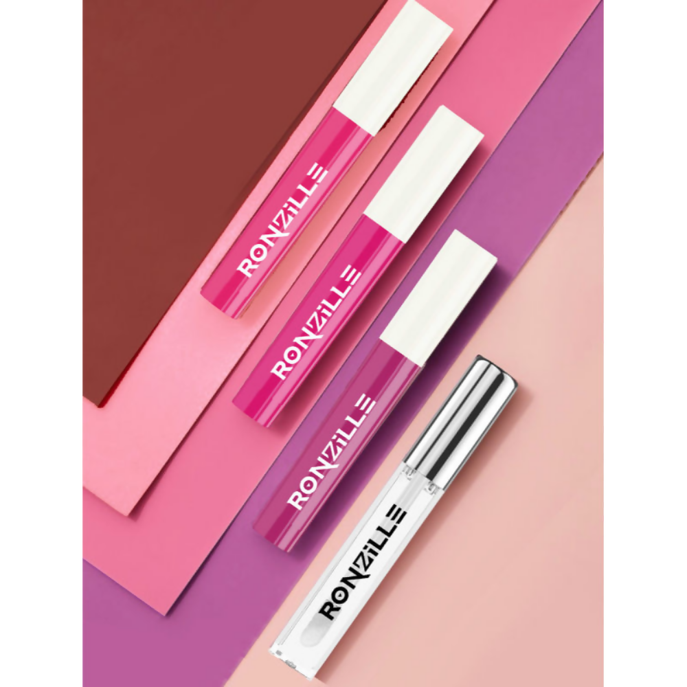 Ronzille Non Transfer Matte Liquid Lipstick Plus Lip Gloss - Blush And Pinks | Grocsy
