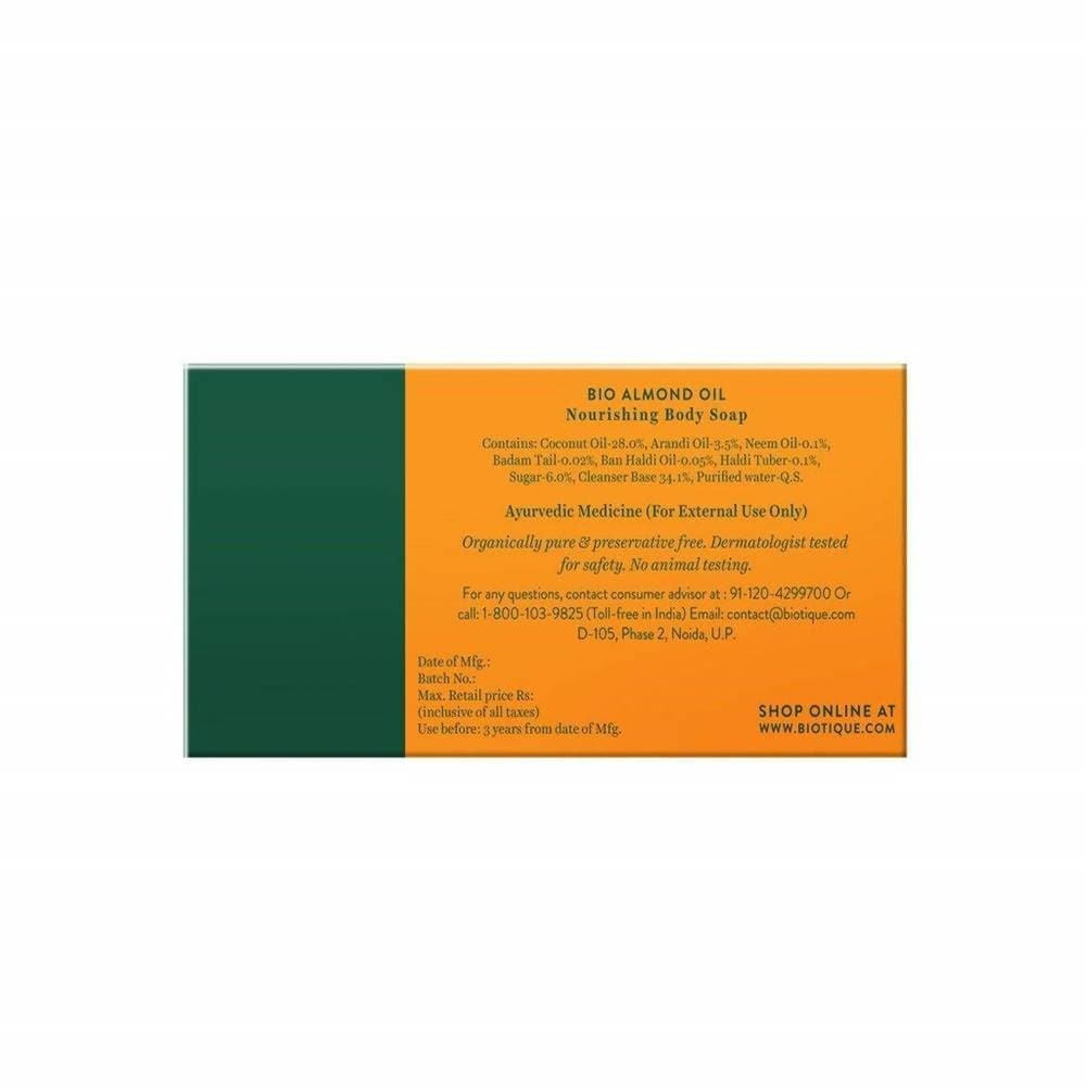 Biotique Almond Oil Nourishing Body Soap | Grocsy