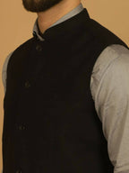 Even Apparels Pure Wool Nehru Jacket - Black | Grocsy