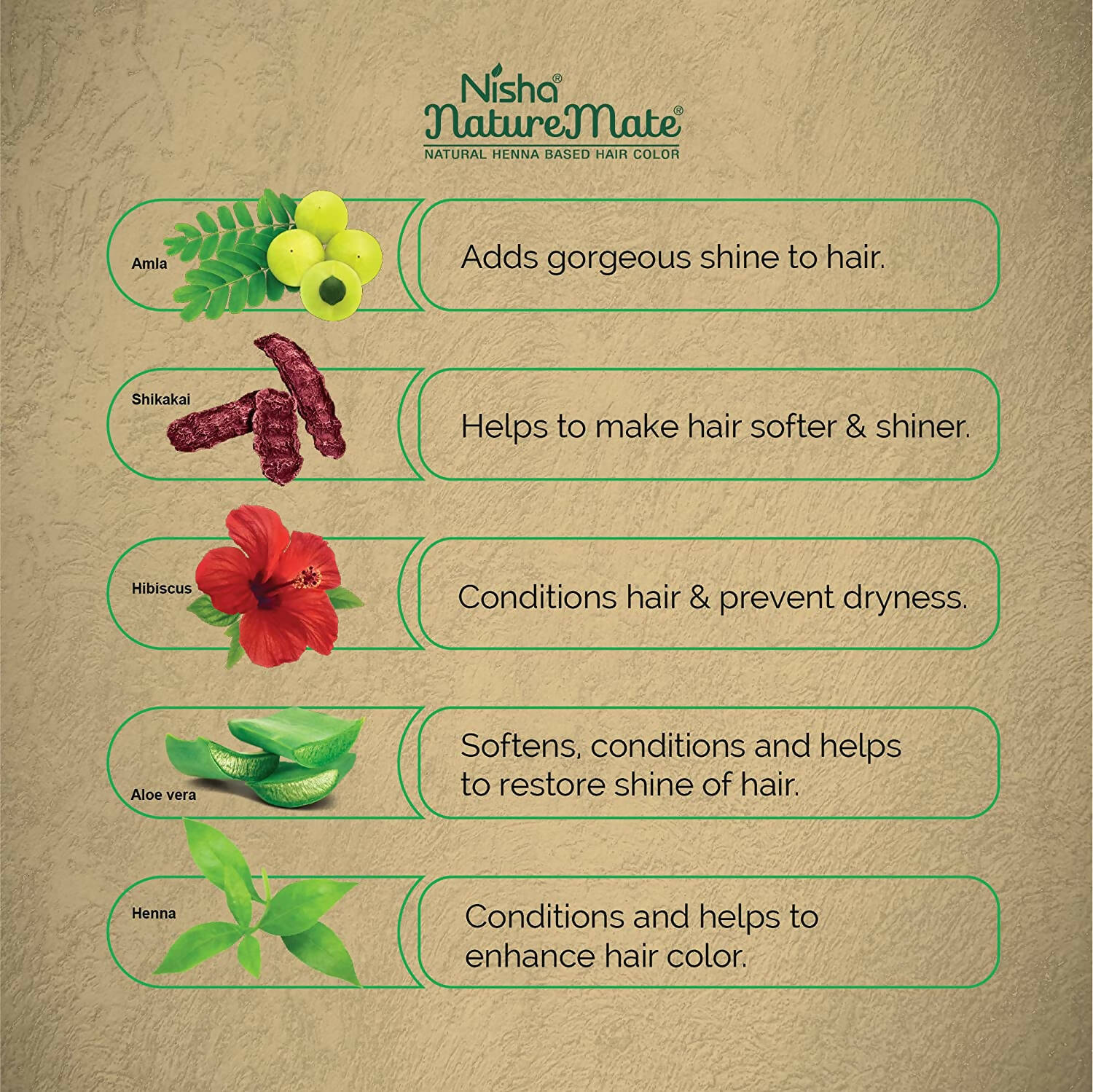 Nisha Nature Mate Henna Based Hair Natural Brown Color | Grocsy