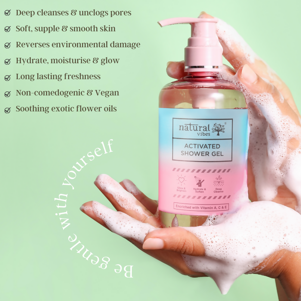 Natural Vibes Glow & Moisturising Bath and Body Regime with Shower Gel Body Wash & Lotion | Grocsy