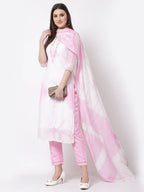 Myshka Pink Color Silk blend Embroidered Kurta With Pant Dupatta Set | Grocsy