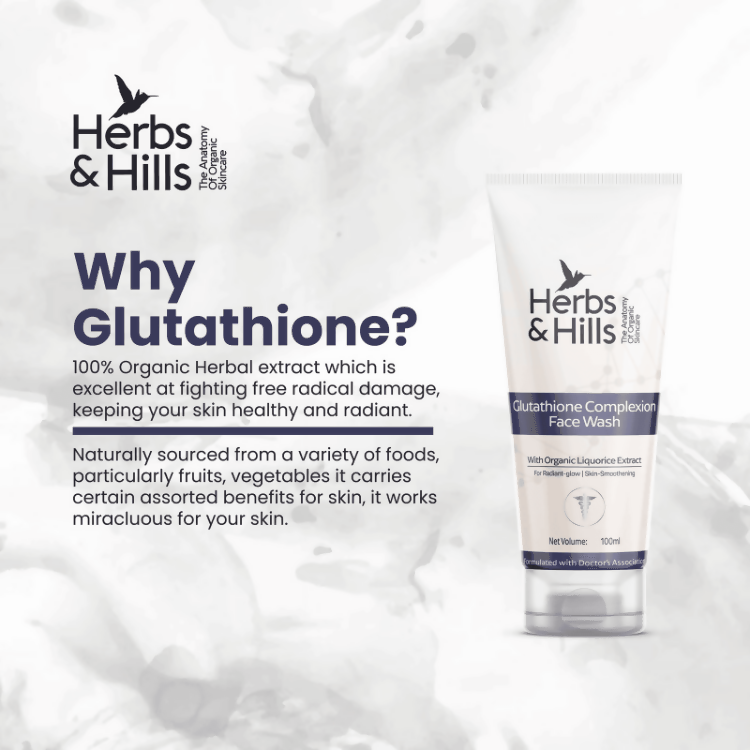 Herbs & Hills Glutathione Complexion Face Wash | Grocsy