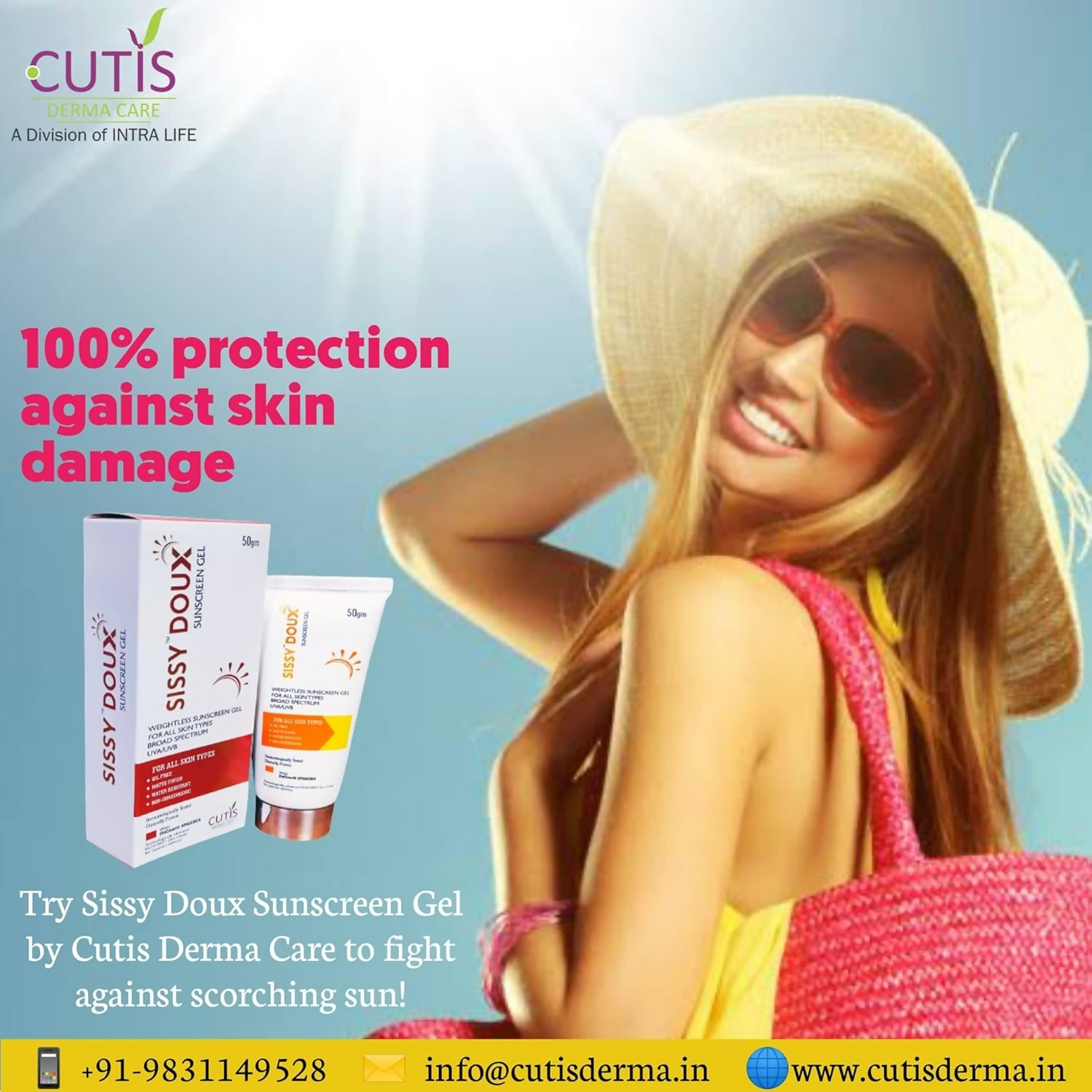 Rotex Cutis Sissy Doux Sunscreen Gel SPF 50 PA++++ | Grocsy