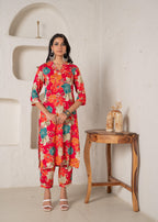 Juniper Floral Printed Straight Kurta Set | Grocsy