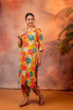 Juniper Sunflora Bloom Printed Kurta Set | Grocsy
