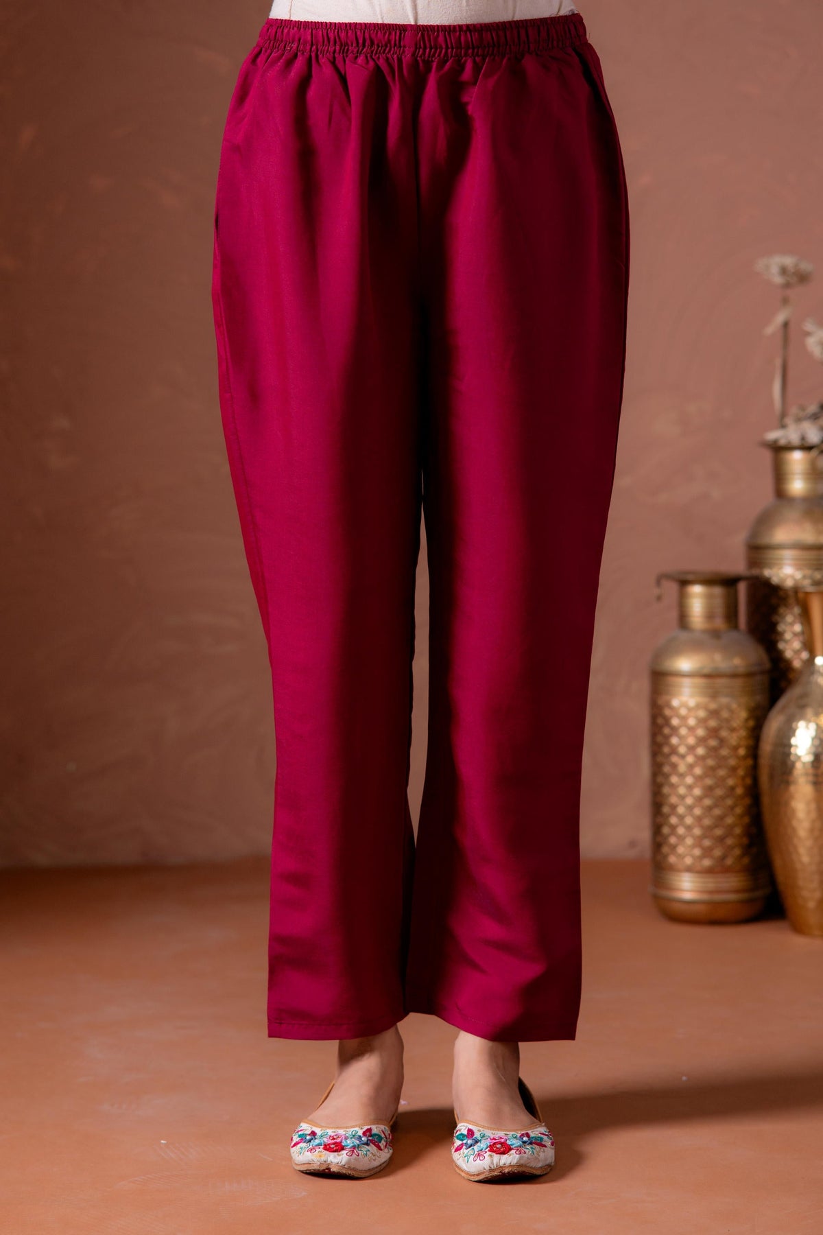 Juniper Cherry Embroidered Suit Set With Printed Floral Dupatta | Grocsy